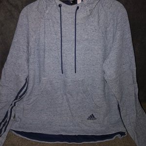 adidas heather blue sweatshirt with hood